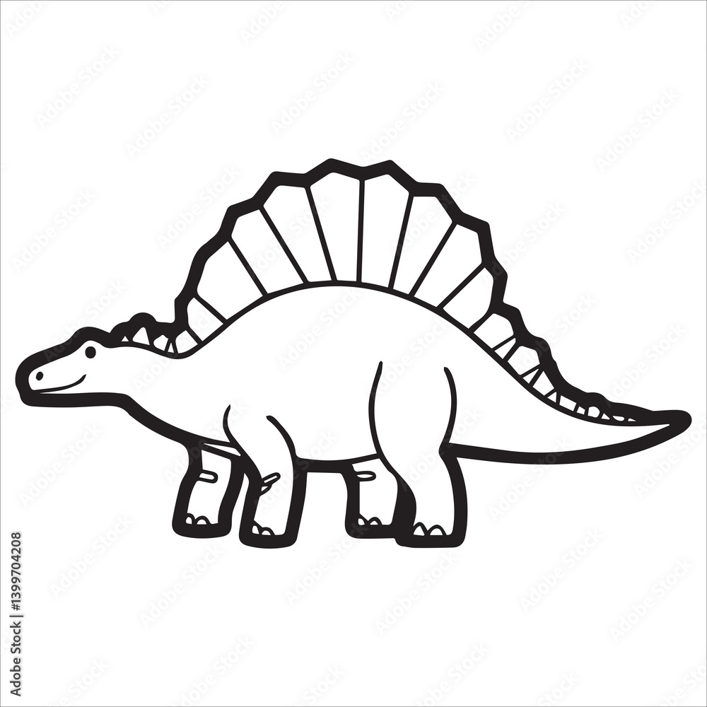 Fototapeta premium Stegosaurus with Thick Spines