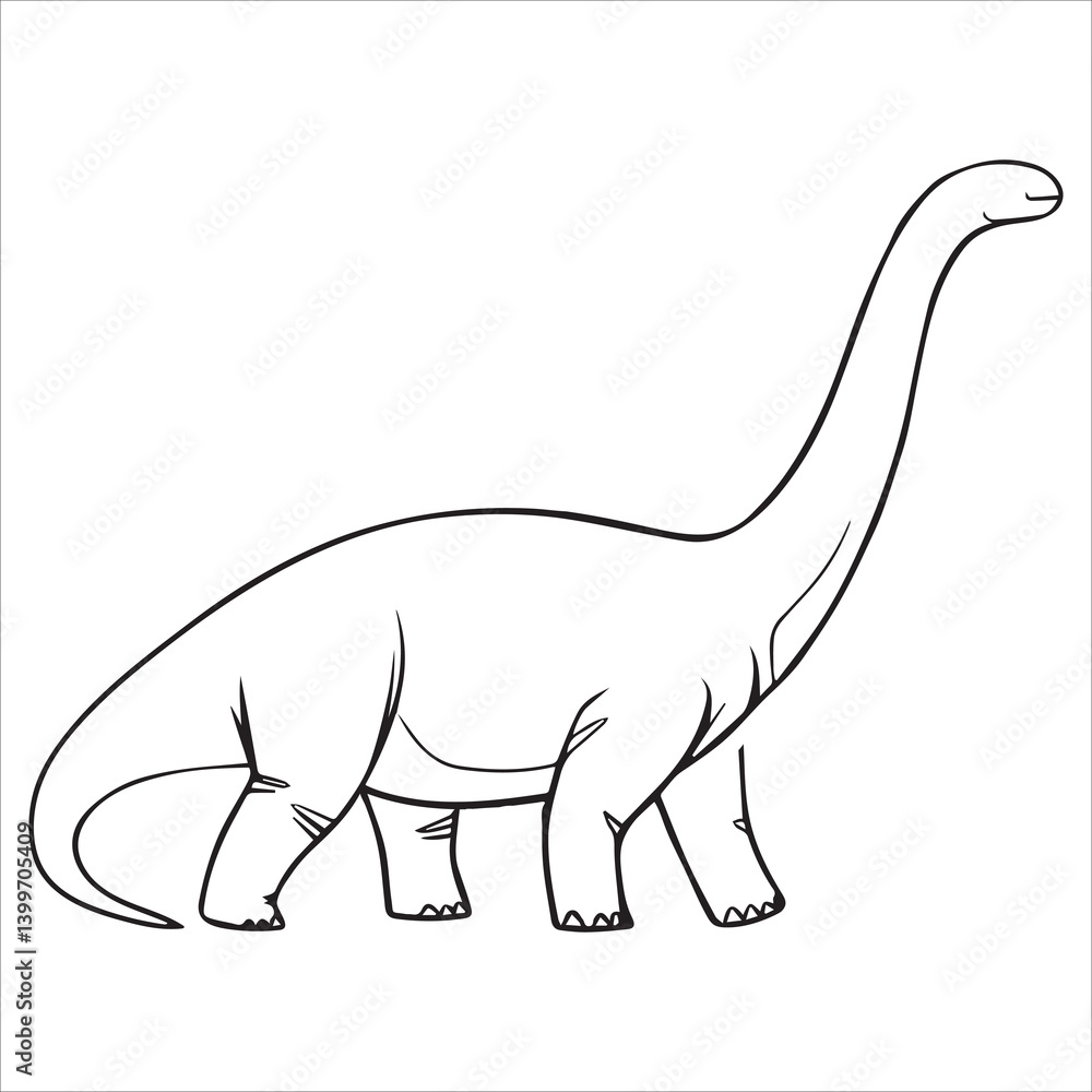 Fototapeta premium Brontosaurus in Minimalist Style