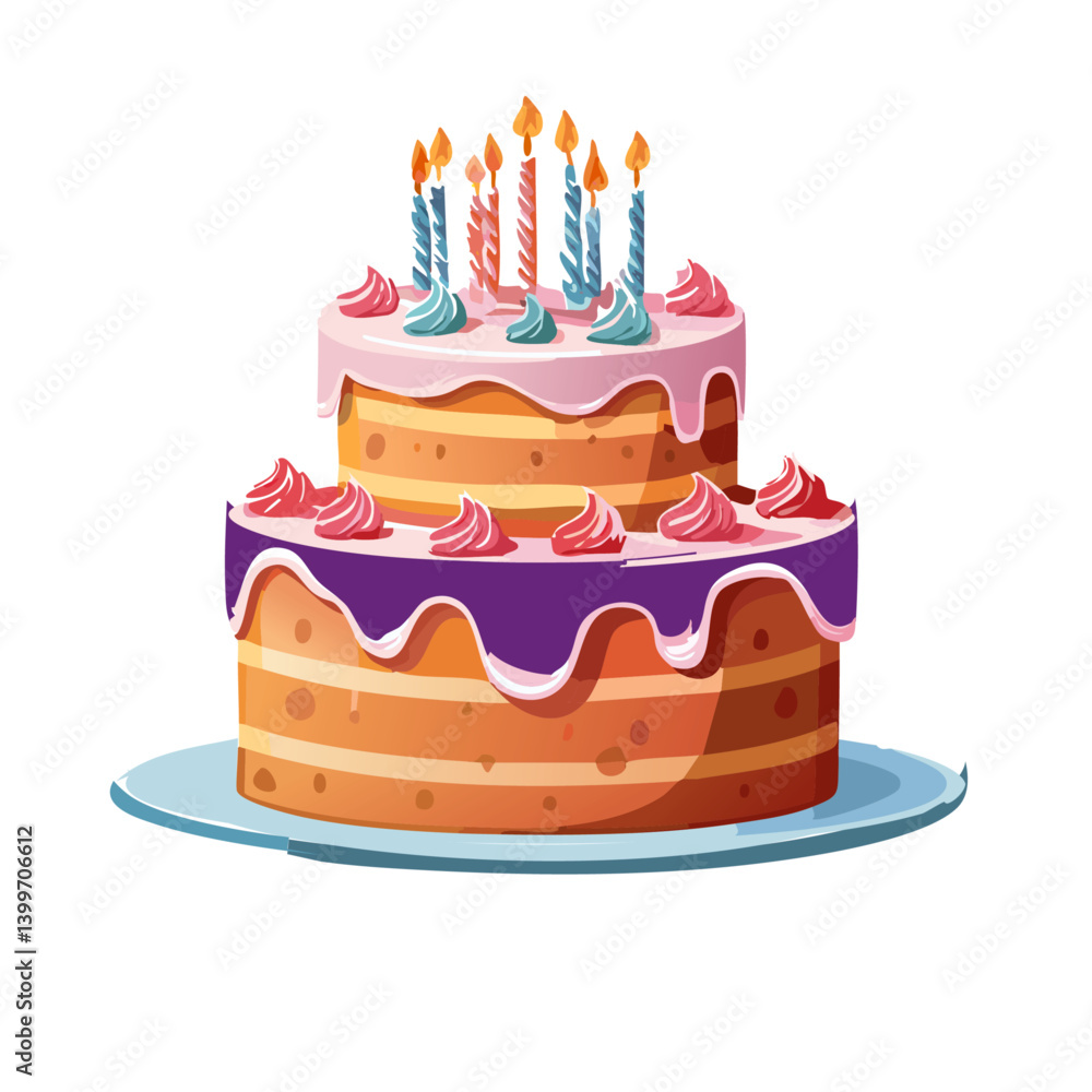 birthday cake with candles vector design
