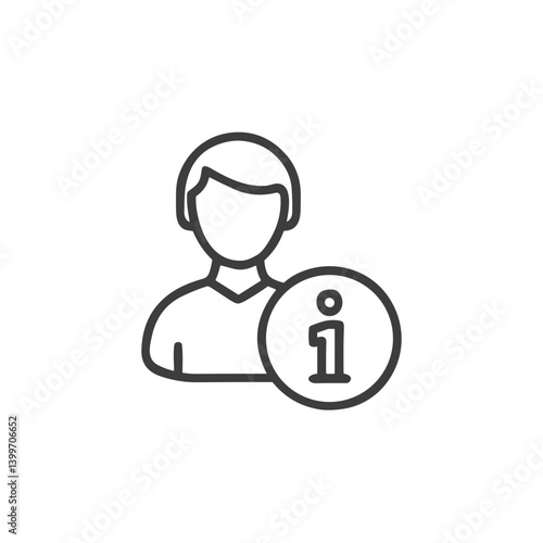 Information Person Icon for Help Sections, About Pages, User Guides, Informational Graphics and Educational Content on Websites and Apps
