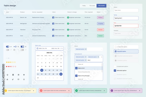 business work service dashboard ui template desing