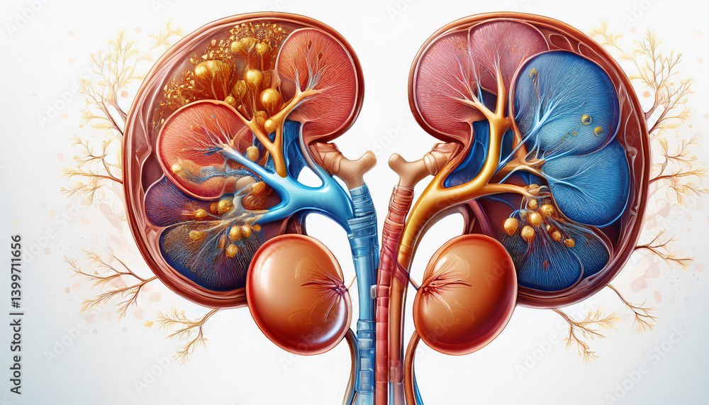 Naklejka premium 003-045-195-HyperRealisticTheLifecycleoftheUrinarySystem--Changesfrombirthtooldage.interac(3)
