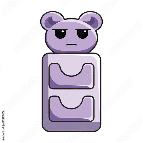Cabinet with Toy Decoration on Top - Interiors and Furniture Illustration