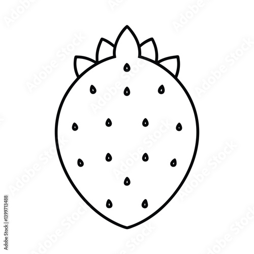 prickly pear fruit line art vector illustration