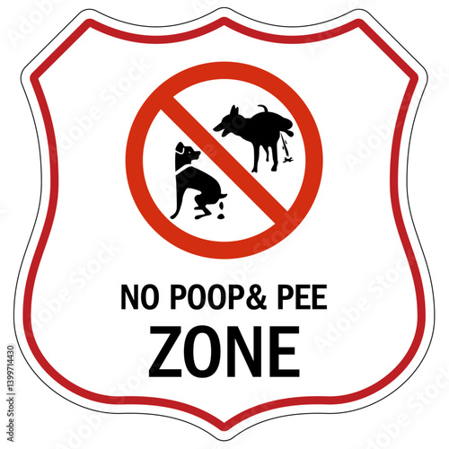 Dog poop sign no poop and pee zone