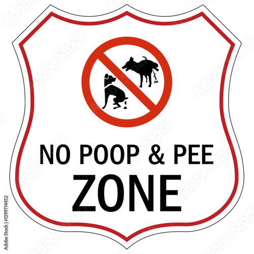 Dog poop sign no poop and pee zone