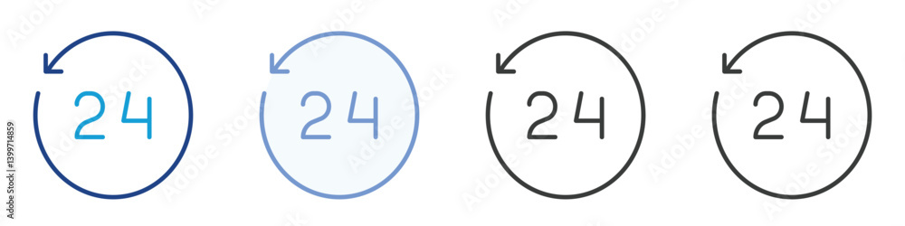 24 Hours Icons Collection – Multiple Vector Styles Icons 24 Hours Icons Collection – Multiple Vector Styles Icons
