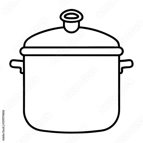 Pressure Cooker Outline Coloring Book Page Line Art