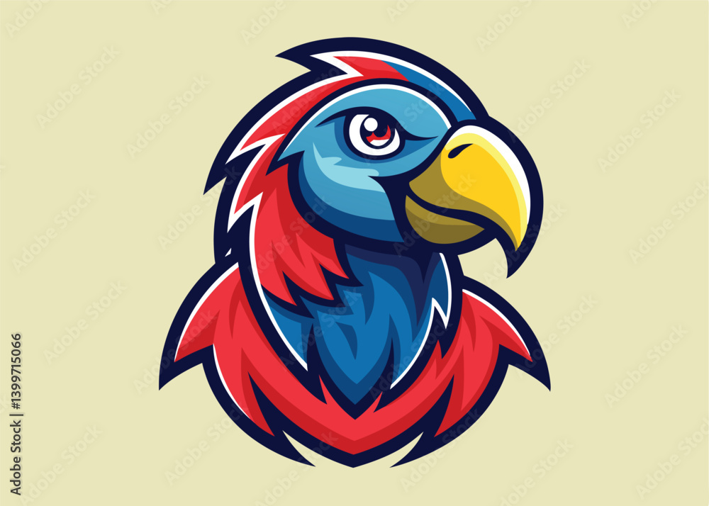 Obraz premium Vector a colorful parrot, Tropical parrots collection. Vector isolated elements on the white background.