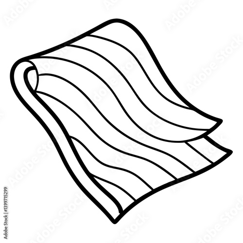 Beach Towel Outline Coloring Book Page Line Art