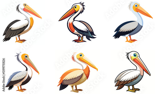 set of pelicans
