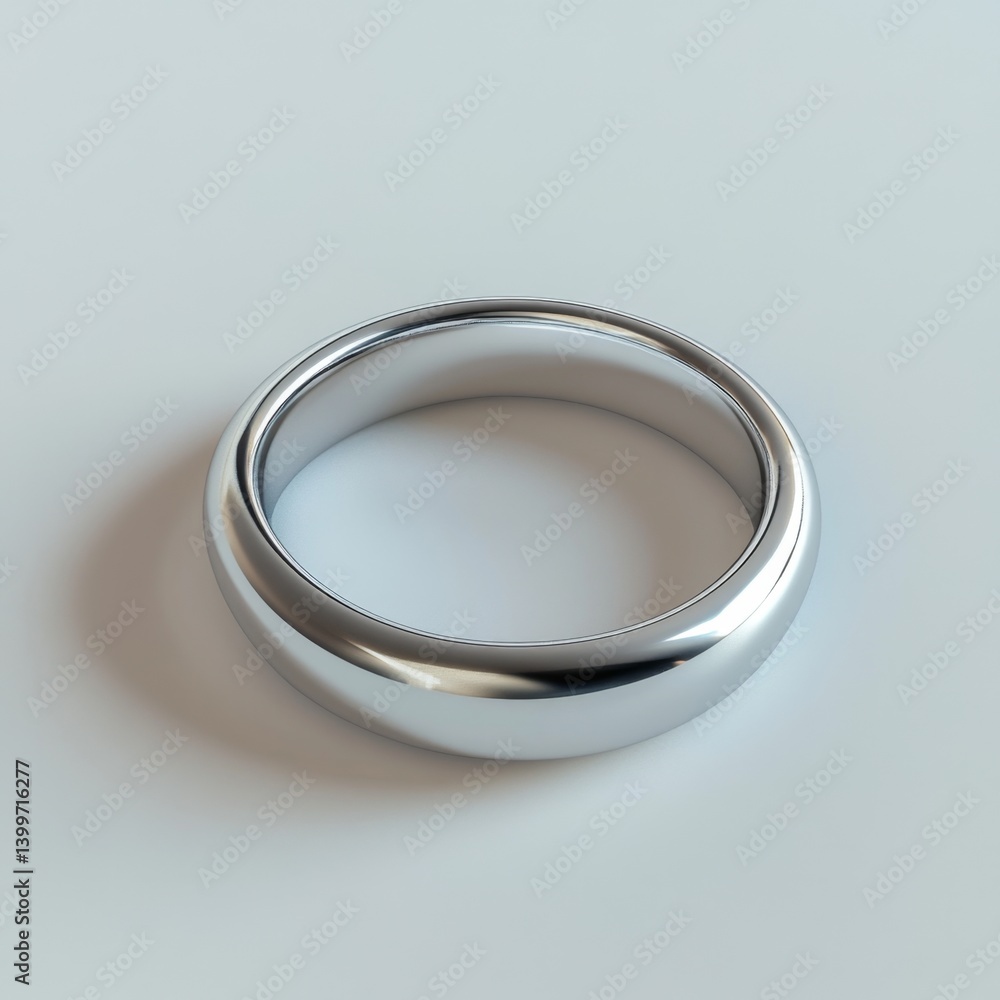 Polished, simple, band ring. A classic, round, metal band ring with a smooth, rounded interior and exterior. Sleek and modern design Polished, simple, band ring. A classic, round, metal band ring with a smooth, rounded interior and exterior. Sleek and modern design