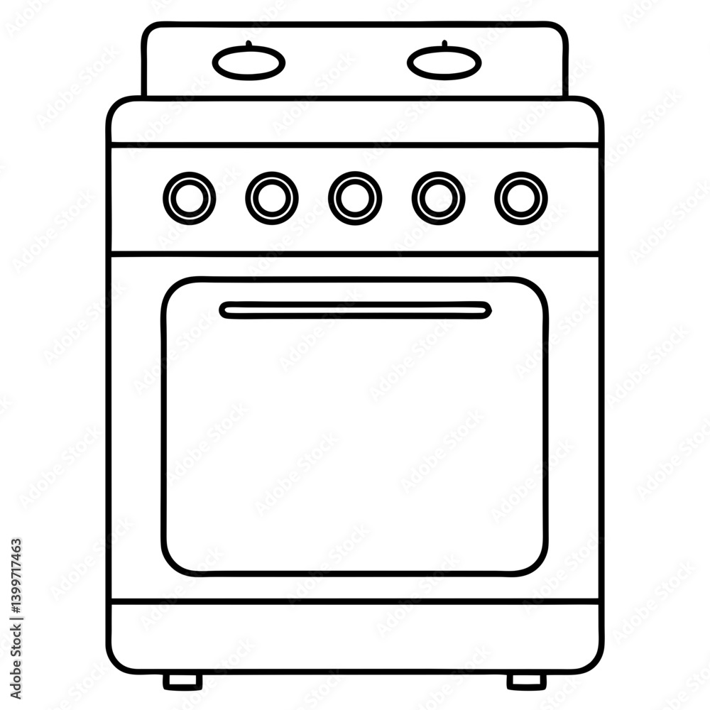 Electric Stove Outline Coloring Book Page Line Art Electric Stove Outline Coloring Book Page Line Art