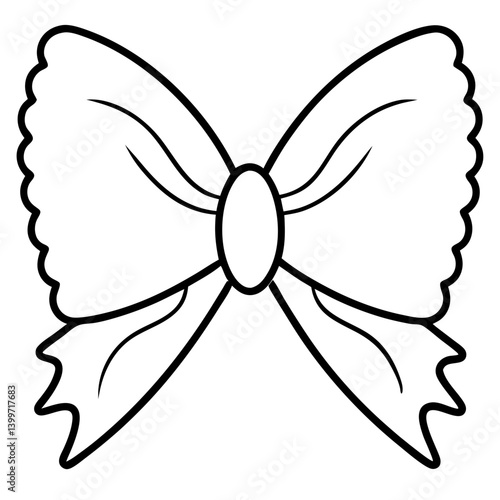 Farfalle Outline Coloring Book Page Line Art