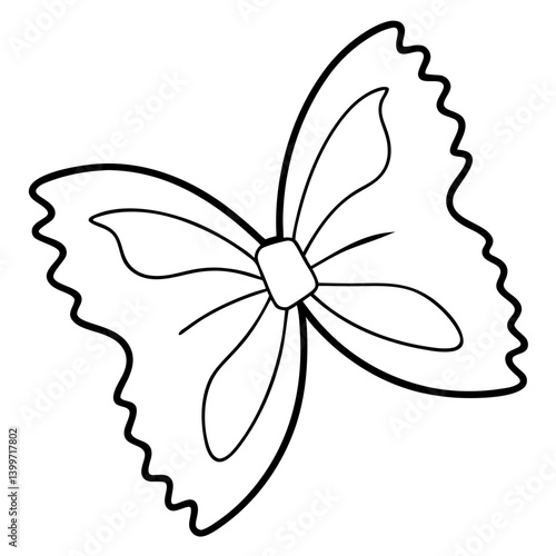 Farfalle Outline Coloring Book Page Line Art