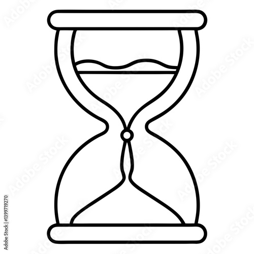 Hourglass Outline Coloring Book Page Line Art Drawing