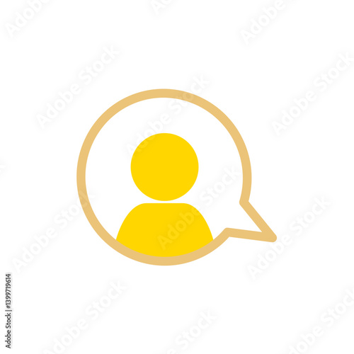 user chat icon, simple flat style, illustration, logo sign symbol pictogram template, for ui or ux isolated on white for mobile app, editable