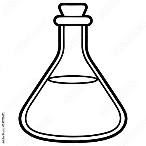 Laboratory Flask Outline Coloring Book Pag