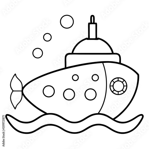 On the Way: School Bus Outline Coloring Page