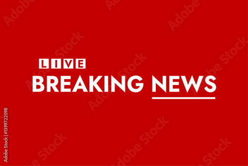 vector news banner template for TV program guide in red color on red background