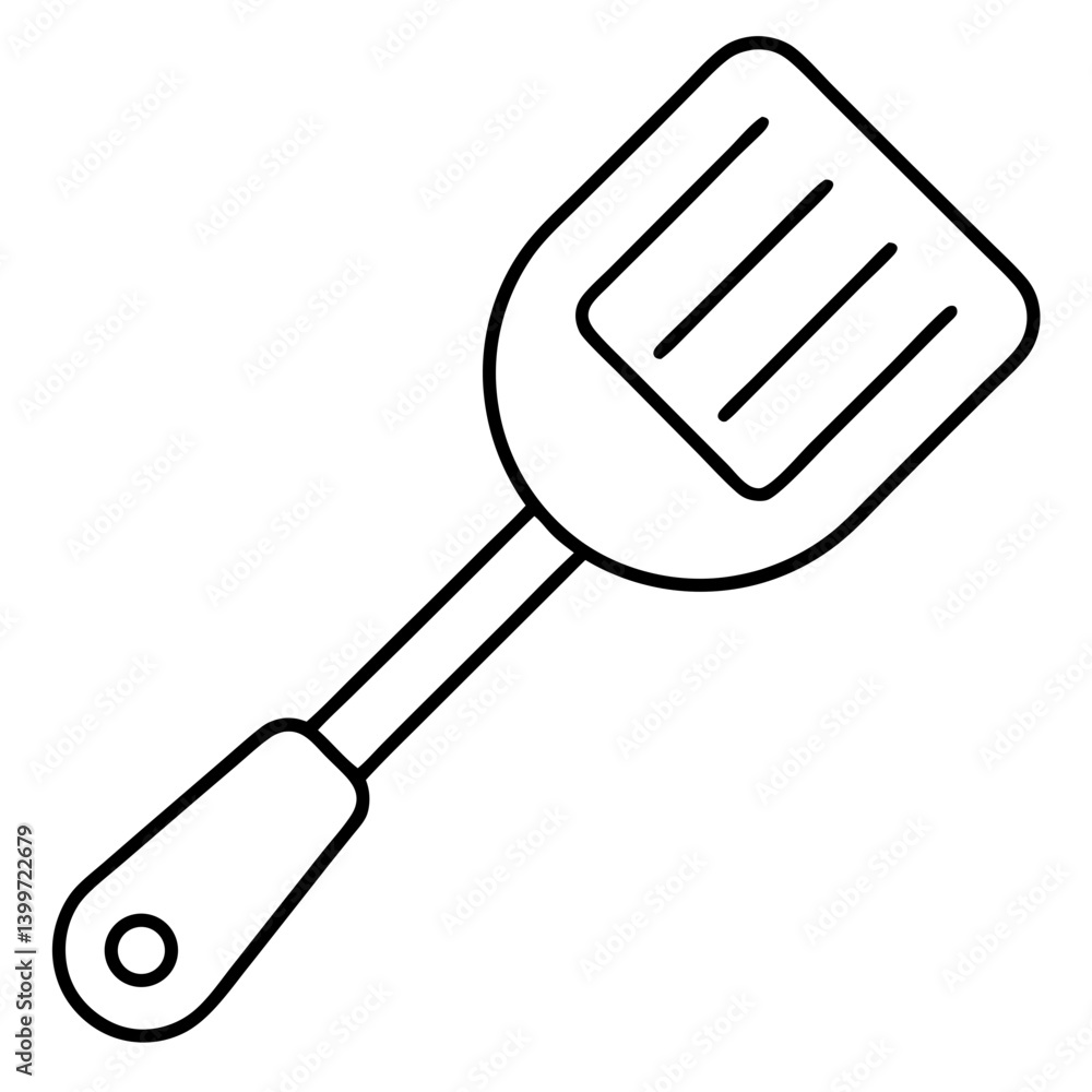 Flip & Stir: Spatula Outline Coloring Page Flip & Stir: Spatula Outline Coloring Page