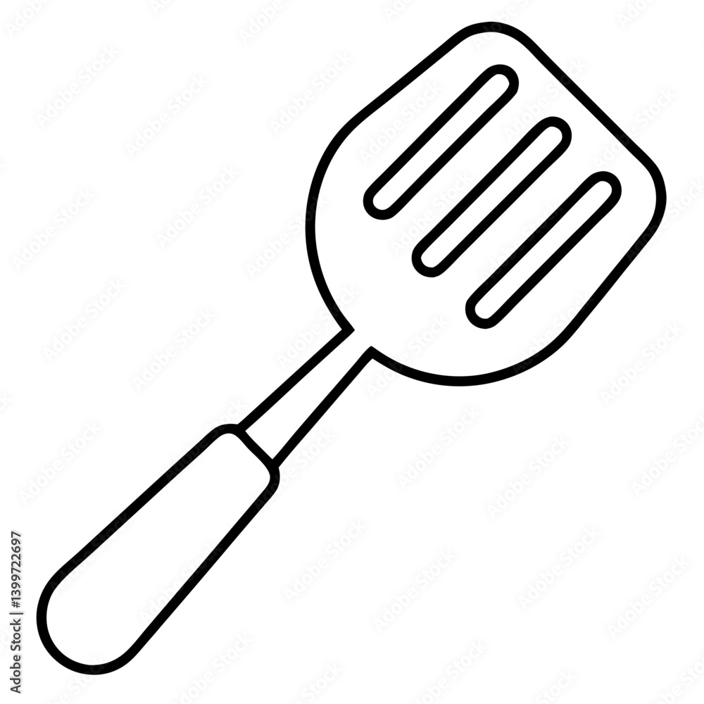 Flip & Stir: Spatula Outline Coloring Page Flip & Stir: Spatula Outline Coloring Page