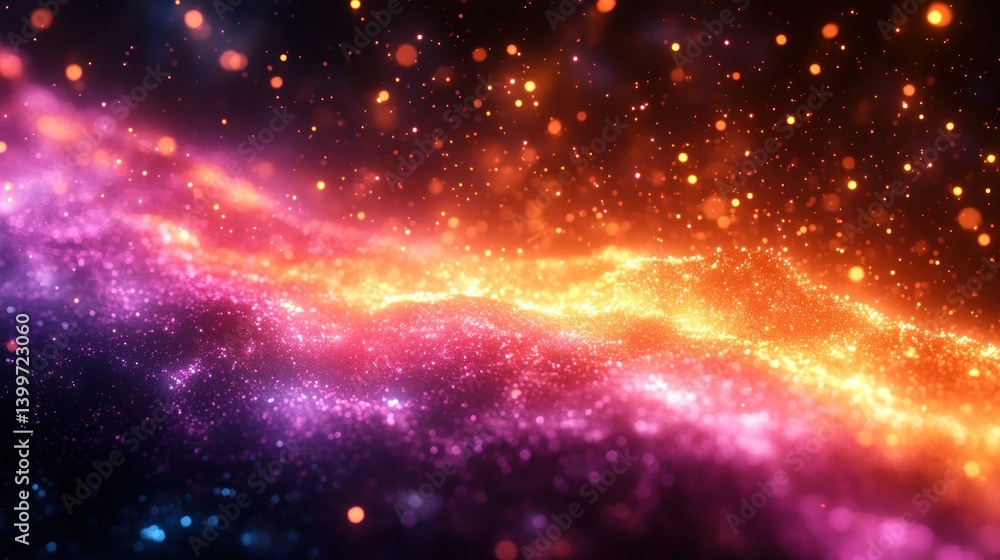 Obraz premium Cosmic Sparkle: A Celestial Tapestry of Glittering Nebulae