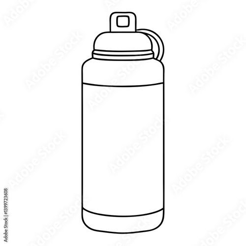 Hot or Cold: Thermos Bottle Outline Coloring Page
