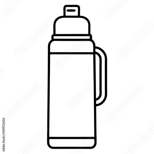 Hot or Cold: Thermos Bottle Outline Coloring Page