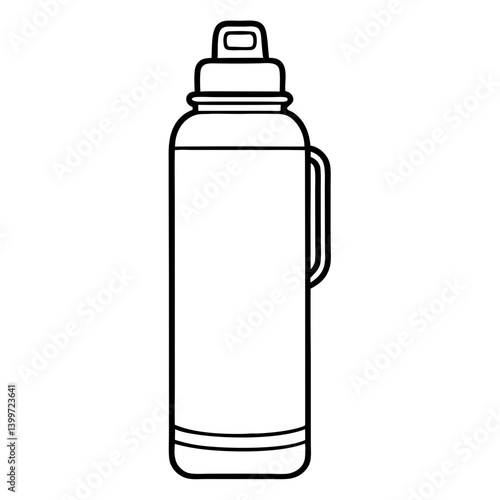 Hot or Cold: Thermos Bottle Outline Coloring Page