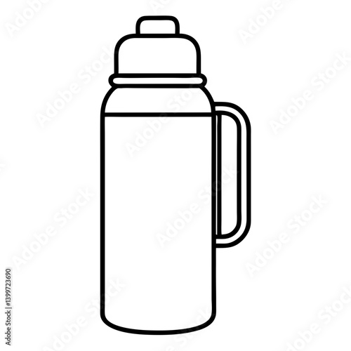 Hot or Cold: Thermos Bottle Outline Coloring Page