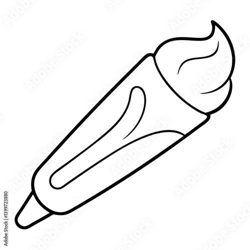 Fresh Smile: Toothpaste Outline Coloring Page