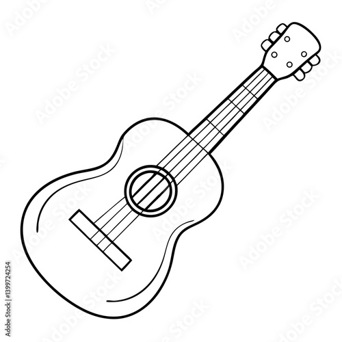 Stringed Joy: Ukulele Outline Coloring Page