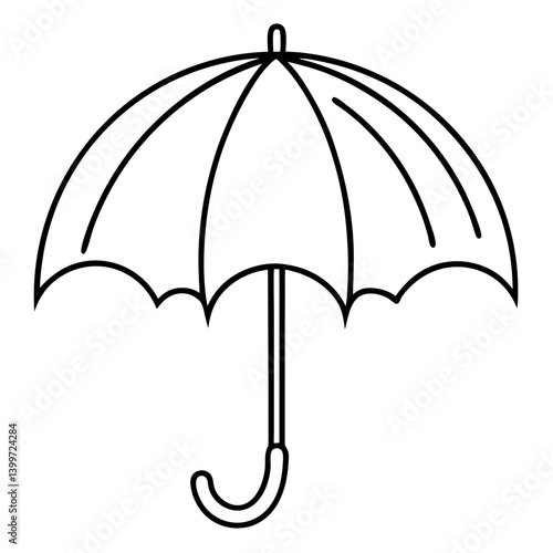 Rainy Day Shield: Umbrella Outline Coloring Page