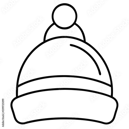 Cozy Tops: Warm Hat Outline Coloring Page