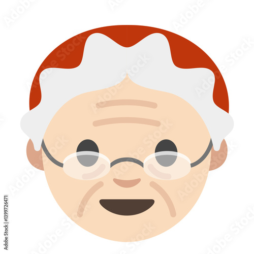 Older Woman Emoji (Light Skin Tone, White Hair, Red Hat)
