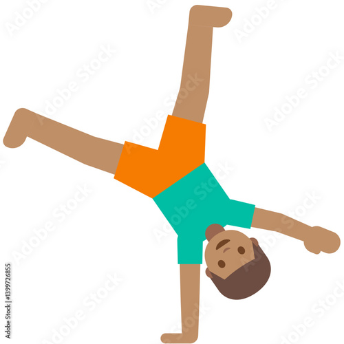 Person Doing Cartwheel Emoji (Medium-Dark Skin Tone, Male)
