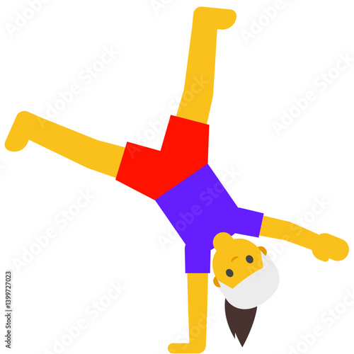 Person Doing Cartwheel Emoji (Light Skin Tone, White Hair)
