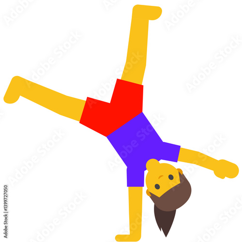 Person Doing Cartwheel Emoji (Default Skin Tone, Female)
