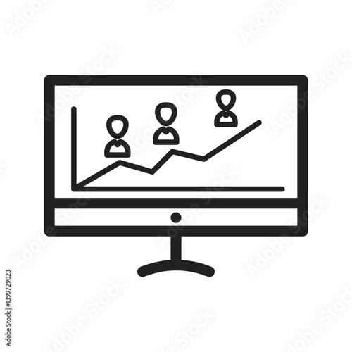 Online Graph icon vector image. Suitable for mobile apps, web apps and print media.