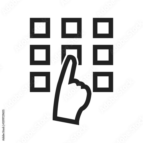 Pattern Lock icon vector image. Suitable for mobile apps, web apps and print media.