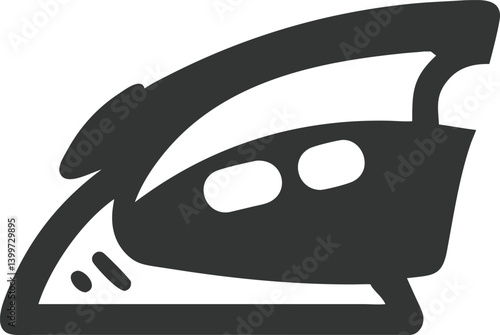 Flat Iron Silhouette, Isolated Clothes Ironing Appliance on Transparent