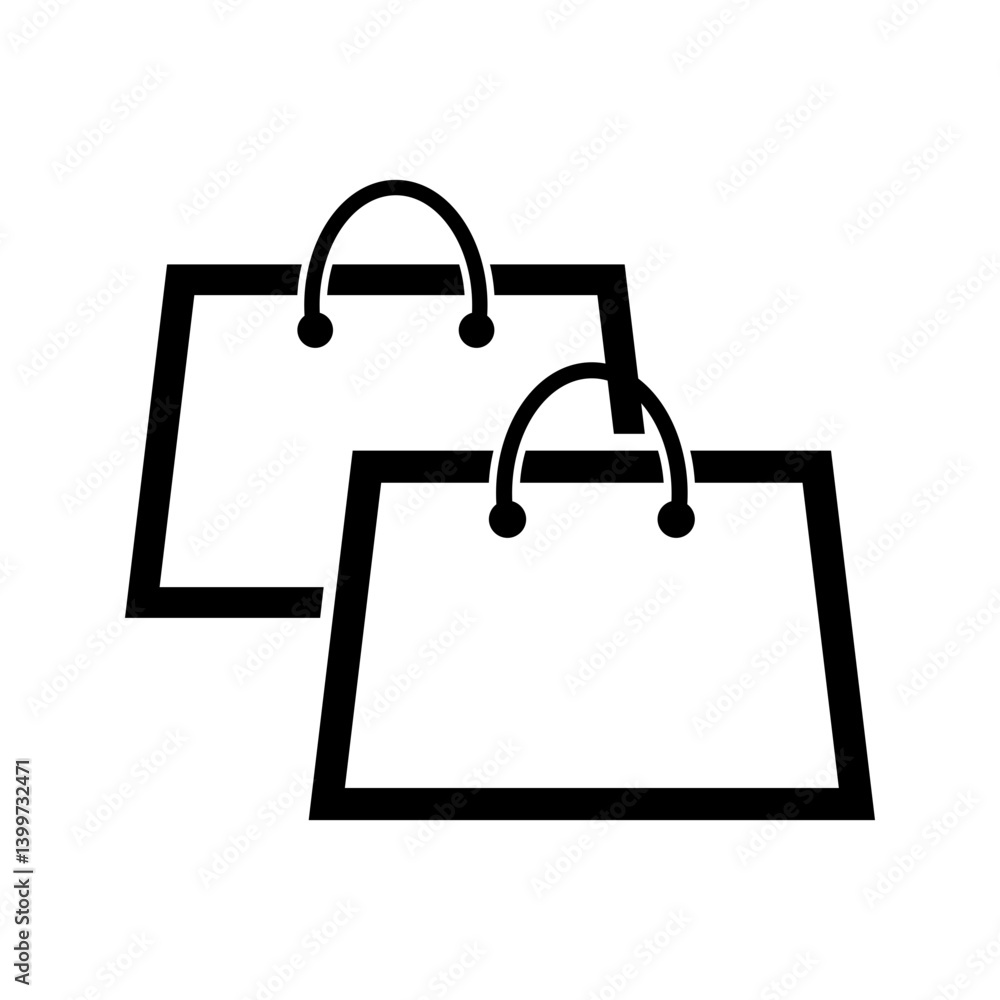Shopping Bags icon vector image. Suitable for mobile apps, web apps and print media. Shopping Bags icon vector image. Suitable for mobile apps, web apps and print media.