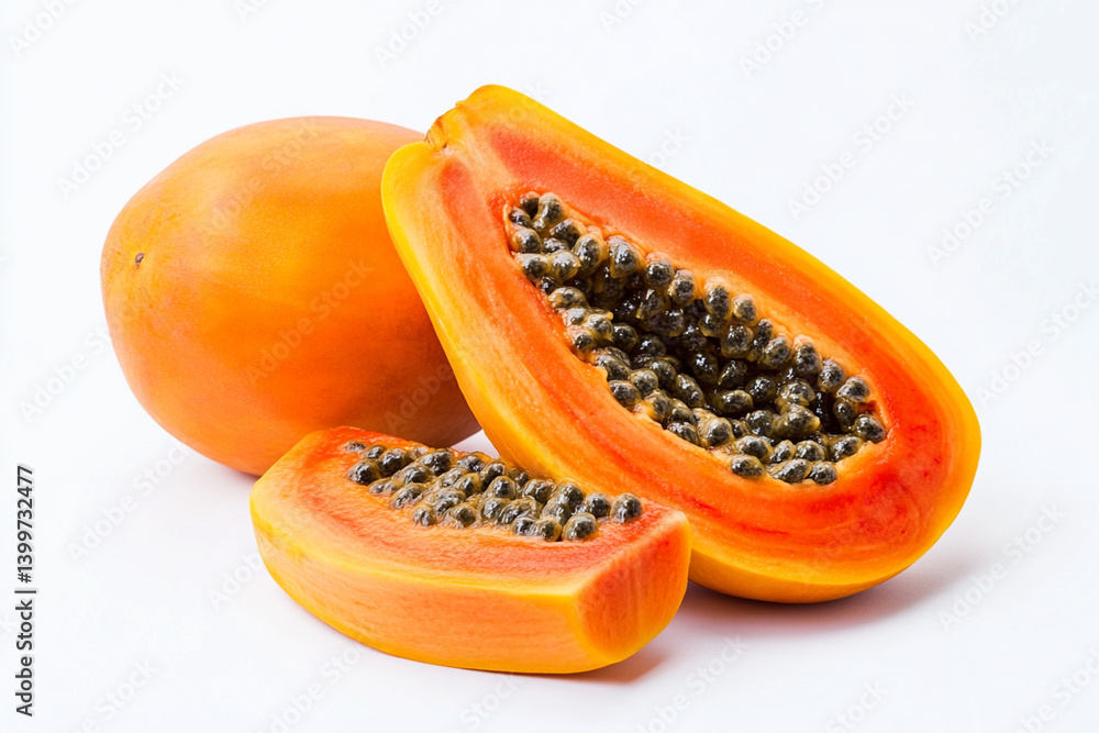 Papaya on white background Papaya on white background
