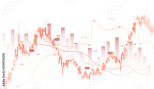 Economic crisis, financial background. Financial graph chart falling,global economic recession, stock market crash, growth inflation.