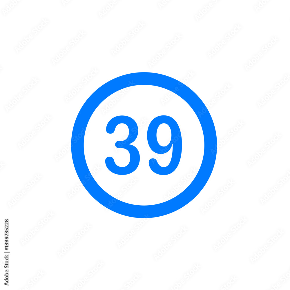 Number 39 Circle Icon Number 39 Circle Icon