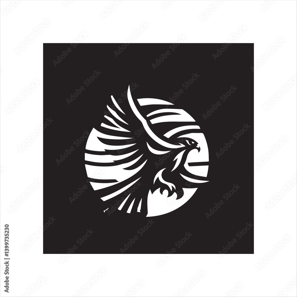 Obraz premium Stylized Phoenix Bird Vector Logo Design