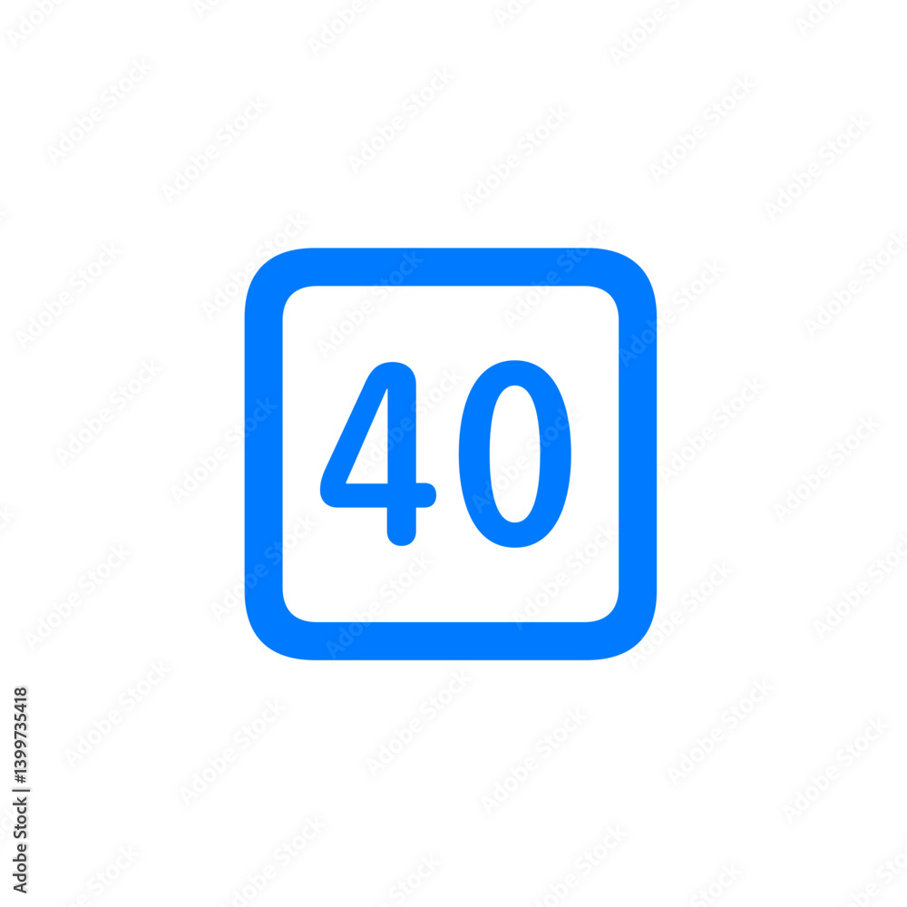Number 40 Square Icon Number 40 Square Icon
