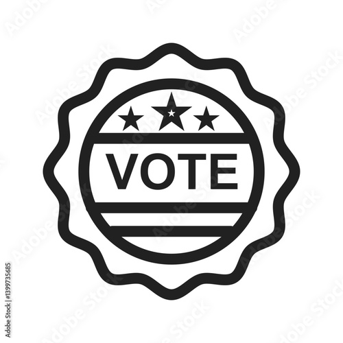 Vote Sticker icon vector image. Suitable for mobile apps, web apps and print media.
