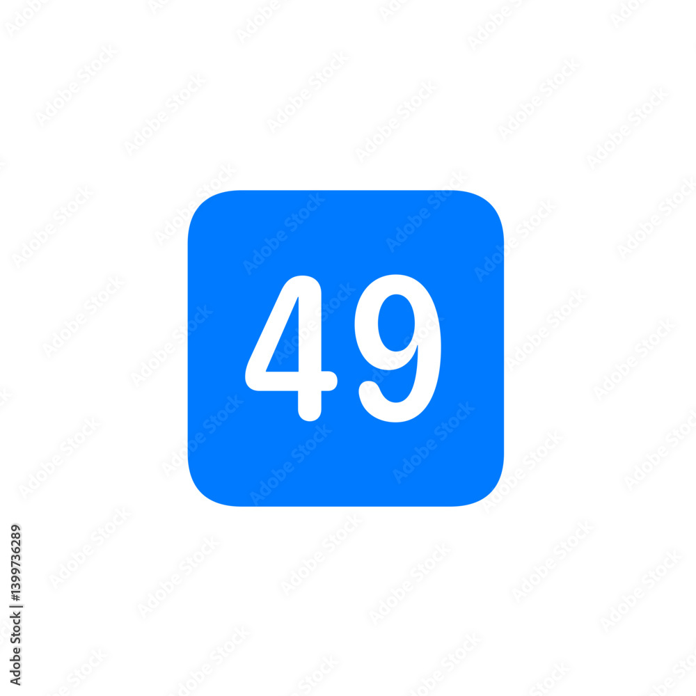 Number 49 Filled Square Icon Number 49 Filled Square Icon